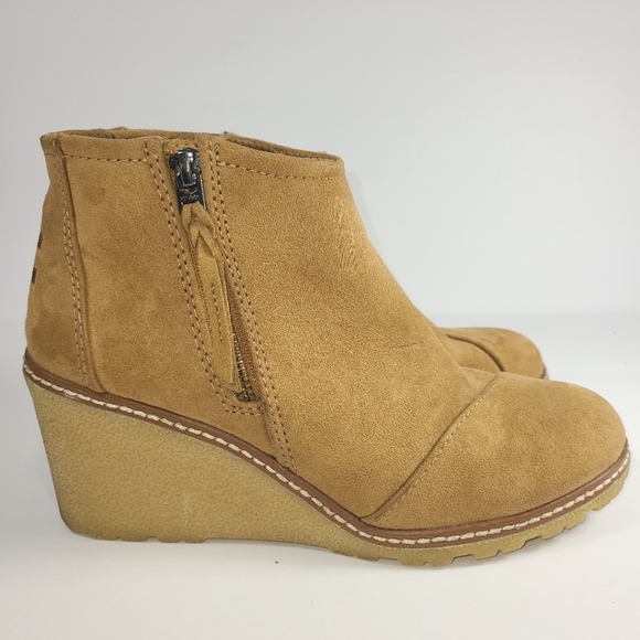 TOMS Suede Ankle Boots In Tan - Picture 5 of 11